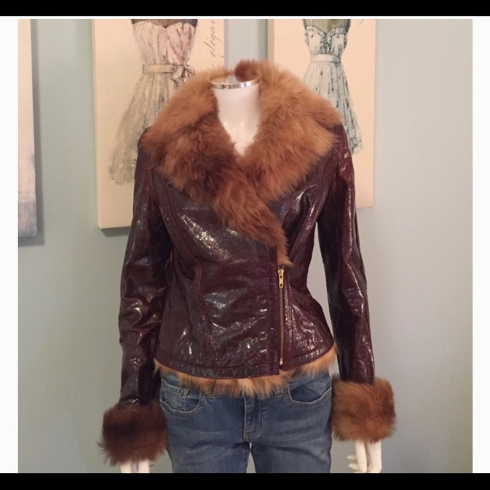 Cach’e 100% Lamb Leather Coat